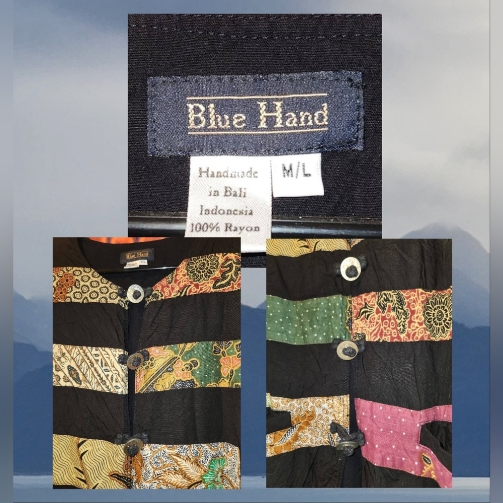 Vintage Handmade Patchwork Jacket Indonesia Big P… - image 3